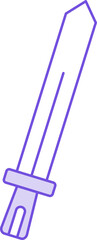 Sword Icon Or Symbol In Purple And White Color.