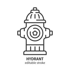 Fire hydrant line icon. Fireplug symbol. Equipment for firefighting vector sign. Editable stroke. - 644844634