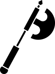 Battle Axe Icon In Glyph Style.