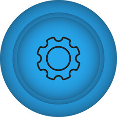 Setting Button Blue Icon Or Symbol.