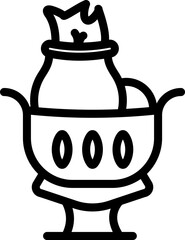 Dowry Icon In Black Line Art.