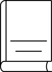 Book Icon In Black Line Art.