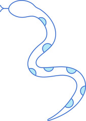 Blue And White Snake Icon Or Symbol.