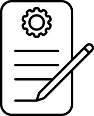 Edit File Setting Icon In Black Line Art.