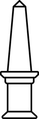 Obelisk Icon In Black Line Art.