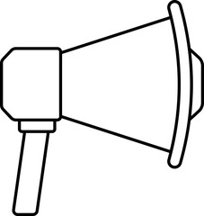 Flat Style Megaphone Icon In Line Art.