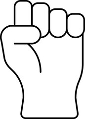 Fist Or Punch Icon In Black Line Art.