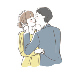 カップルのイラスト　上半身