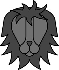Illustration Of Leo Or Lion Icon In Gray Color.