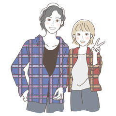 カップルのイラスト　上半身