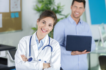 nurse portrait woman doctor in her office