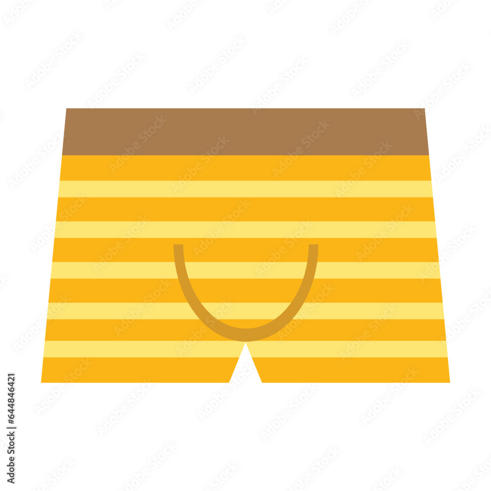 Poster men tight bottoms vector. underwear with horizontal striped pattern. multicolored flat vector icon r