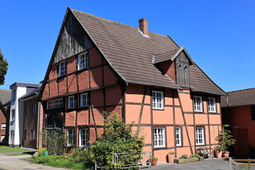 Historisches Fachwerkhaus im Zentrum des Wallfahrtsortes Stromberg, einem Ortsteil der Stadt Oelde im Münsterland