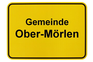 Illustration eines Ortsschildes der Gemeinde Ober-Mörlen in Hessen