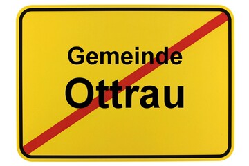 Illustration eines Ortsschildes der Gemeinde Ottrau in Hessen