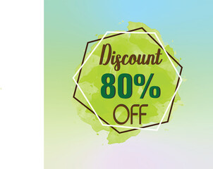 watercolor sale banner with abstract brush