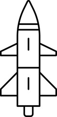Isolated Space Ship And Rocket Launching Icon In Line Art.