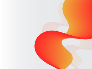Gradient Orange Wavy Motion Against White Background.
