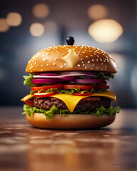 Photo front view burgers food For social media banner post design