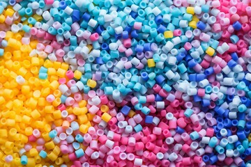 Fototapeta na wymiar Colorful plastic granules. Generative AI