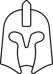 Isolated Knight Helmet Icon In Line Art.