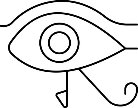 Eye Of Ra Icon In Black Outline.