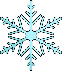 Obraz premium Isolated Blue Snowflake Icon In Flat Style.