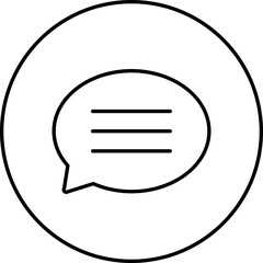 Stroke Style Blank Speech Bubble On Circle Icon