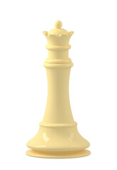 The queen, a piece of the chessboard - 3D illustration