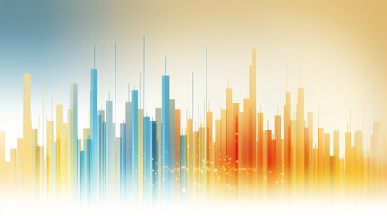 Financial Graph on Bright Daylight Background.