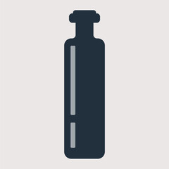 Graphic vector illustration of a blue bottle on a beige background
