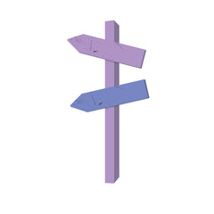 Road sign with two arrows