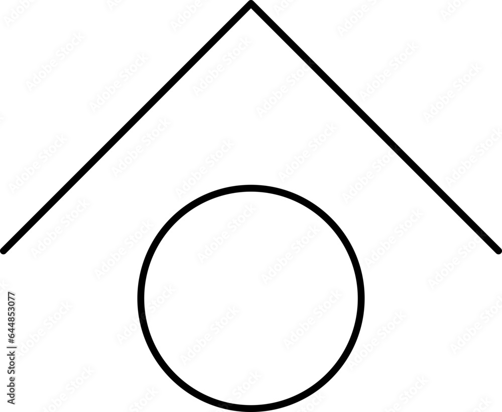 Poster black linear style up arrow with circle icon.