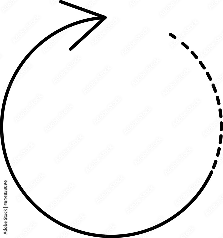 Aufkleber circular rotate with dotted line arrow icon.