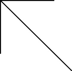 Up Right Corner Arrow Black Outline Icon.
