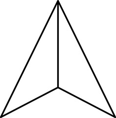 Black Linear Style Plane Arrow Icon.