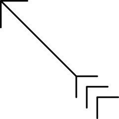Hit Up Corner Arrow Black Icon Or Symbol.