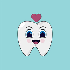 Cute tooth in love.