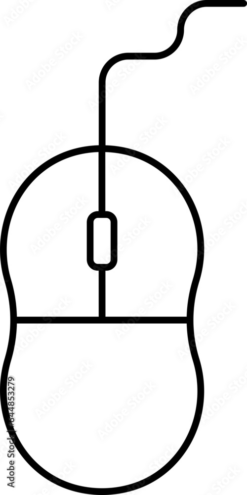 Poster isolated computer mouse icon in stroke style.