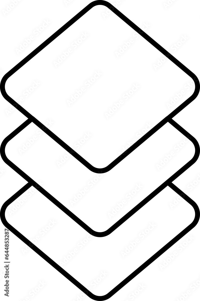 Poster black linear layer or stack page icon.