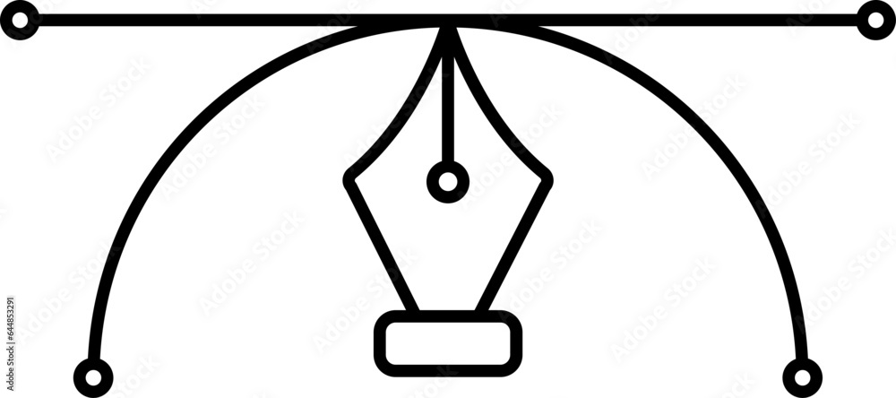 Poster black linear path tool icon or symbol.