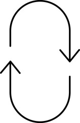 Oval Rotate Arrow Icon Black Line Art.
