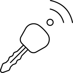 Smart Key Icon In Black Line Art.