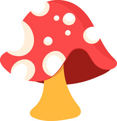 Red And White Toadstool Flat Element.