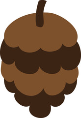 Flat Hops Flower Element In Brown Color.