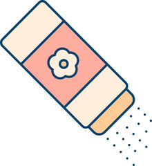 Talcum Powder Icon In Red And Orange Color.