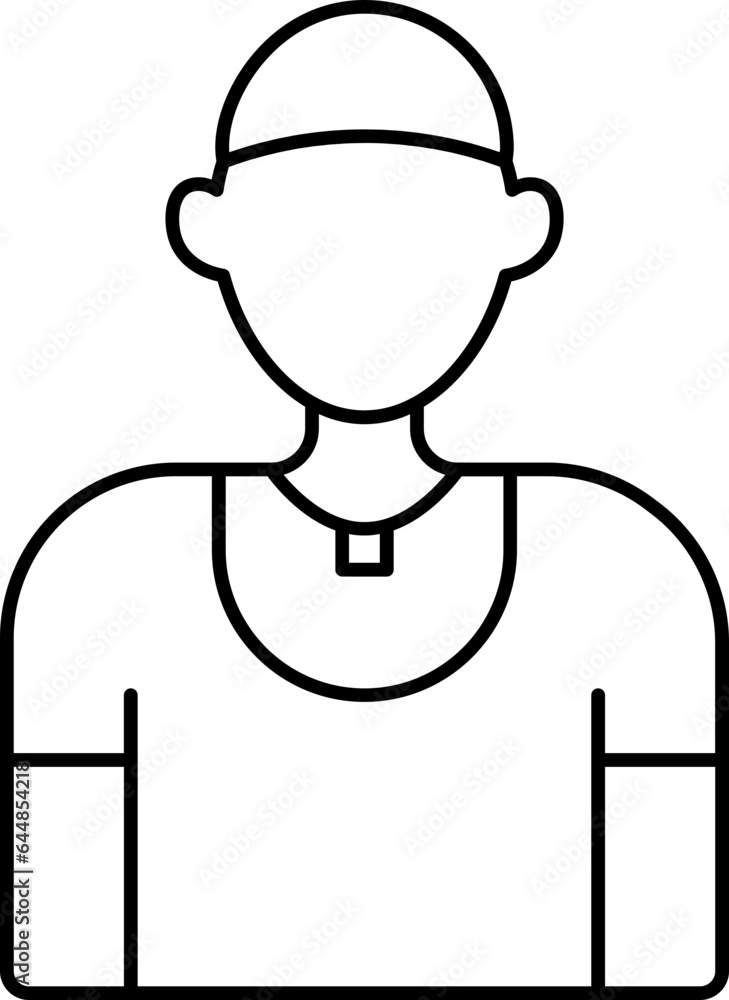 Wall mural Illustration Of Muslim Man Icon In Line Art.