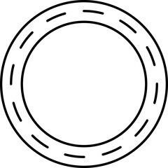 Isolated Coin Icon In Black Thin Line Art.