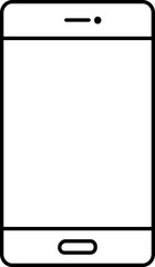 Isolated Smartphone Black Linear Icon.