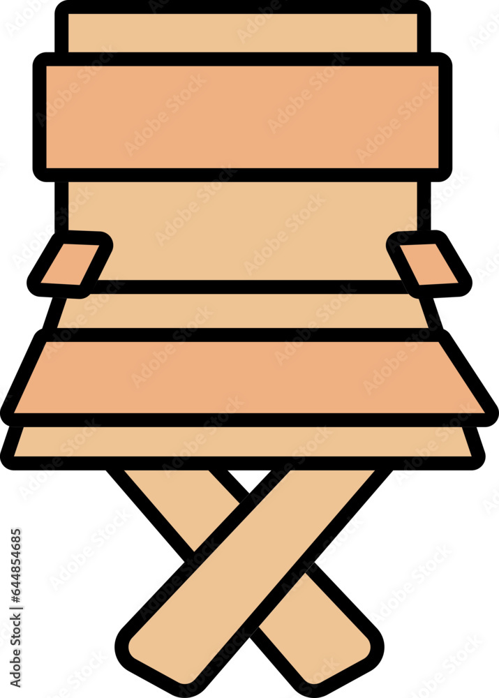 Poster folding chair icon in orange color.